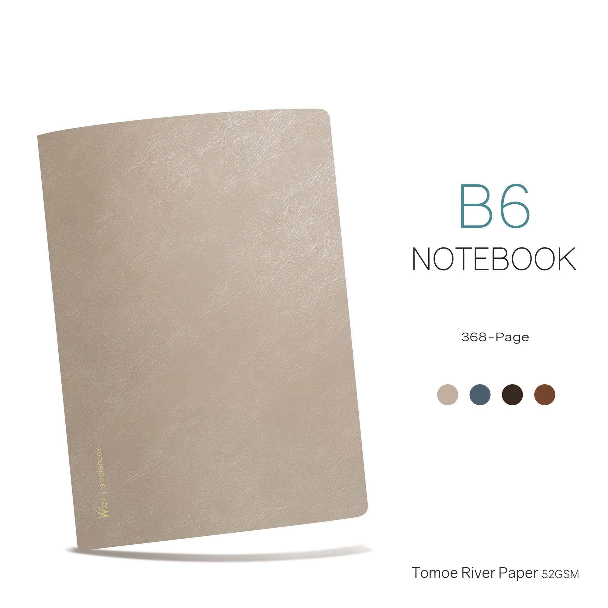 Wonderland 222 B6 notebook in Kermode bear featuring 368-pages of 52gsm tomoe river paper additional colors shown below 