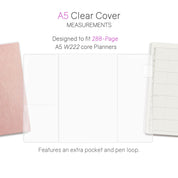 Vinyl Clear Cover for 288 page wonderland 222 A5 Core Planner 