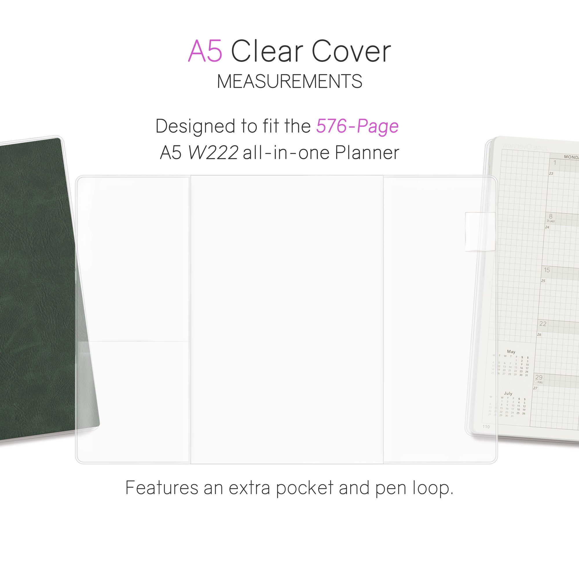 Vinyl Clear Cover for 576 page wonderland 222 A5 All-in-One Planner 
