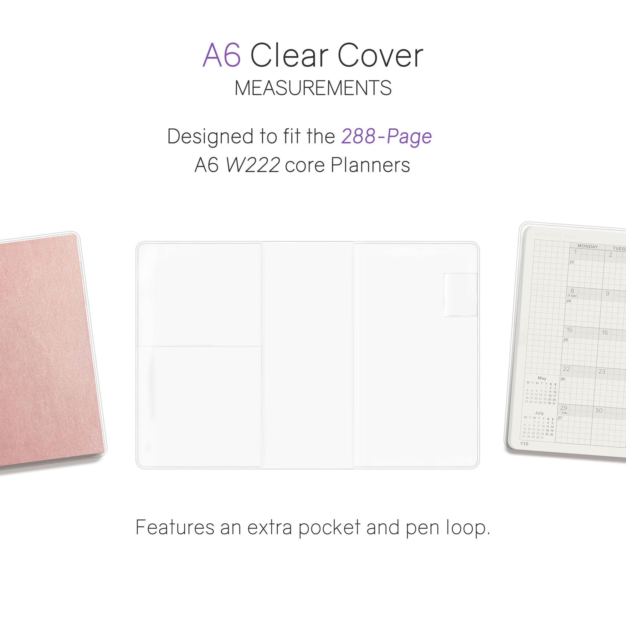 Vinyl Clear Cover for 288 page wonderland 222 A6 Core Planner 