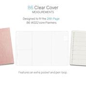 Vinyl Clear Cover for 288 page wonderland 222 B6 Core Planner 