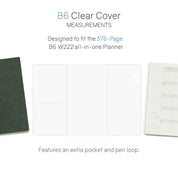 Vinyl Clear Cover for 576 page wonderland 222 B6 All-In-One Planner  