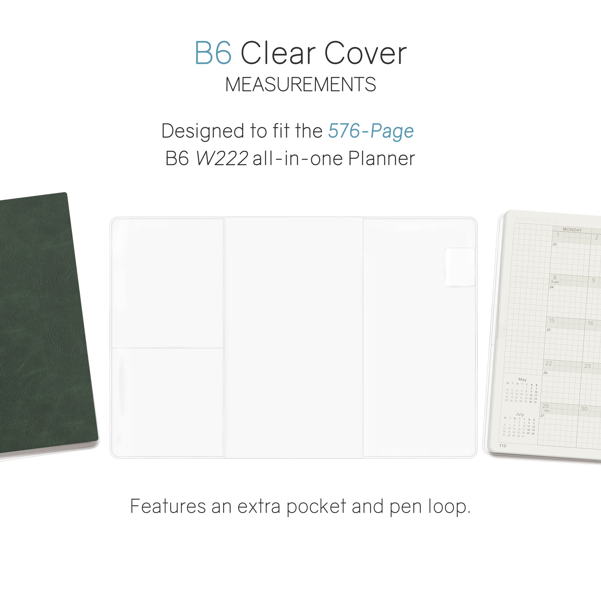 Vinyl Clear Cover for 576 page wonderland 222 B6 All-In-One Planner  