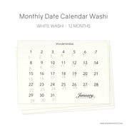 Monthly Calendar Date Washi