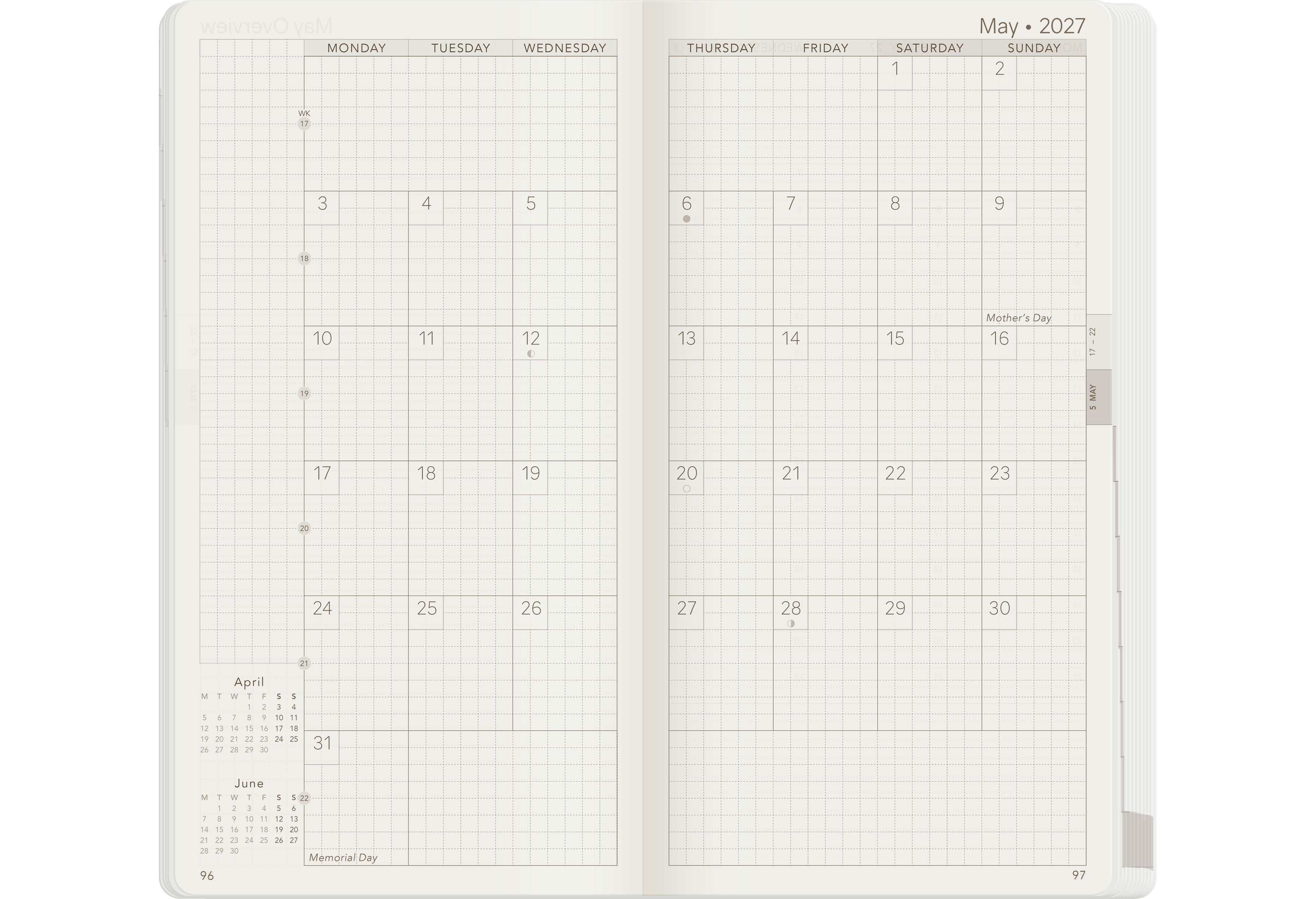 2027 W1 Weekly Planner | Core | Stacked Weekends