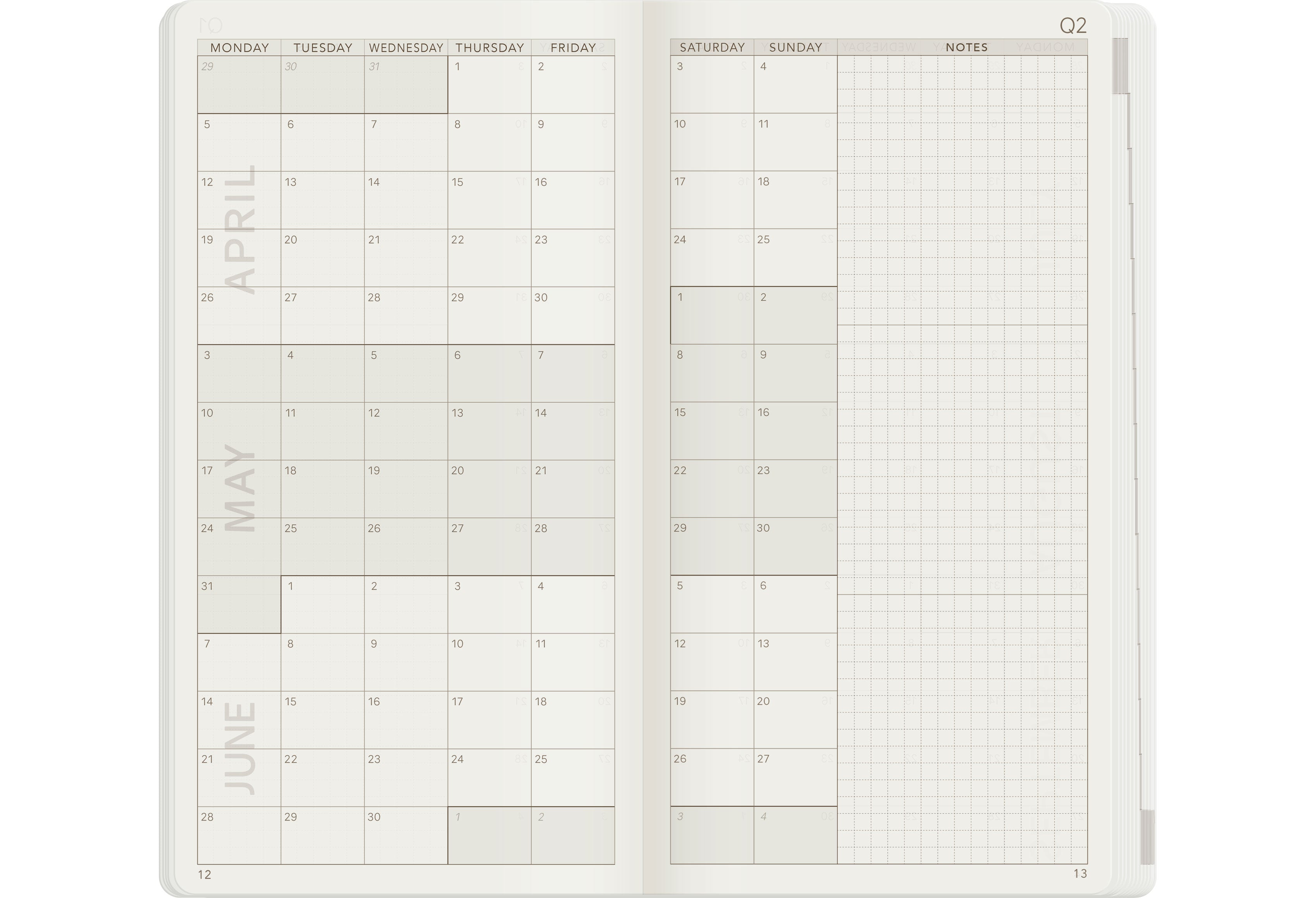 2027 W1 Weekly Planner | Core | Stacked Weekends