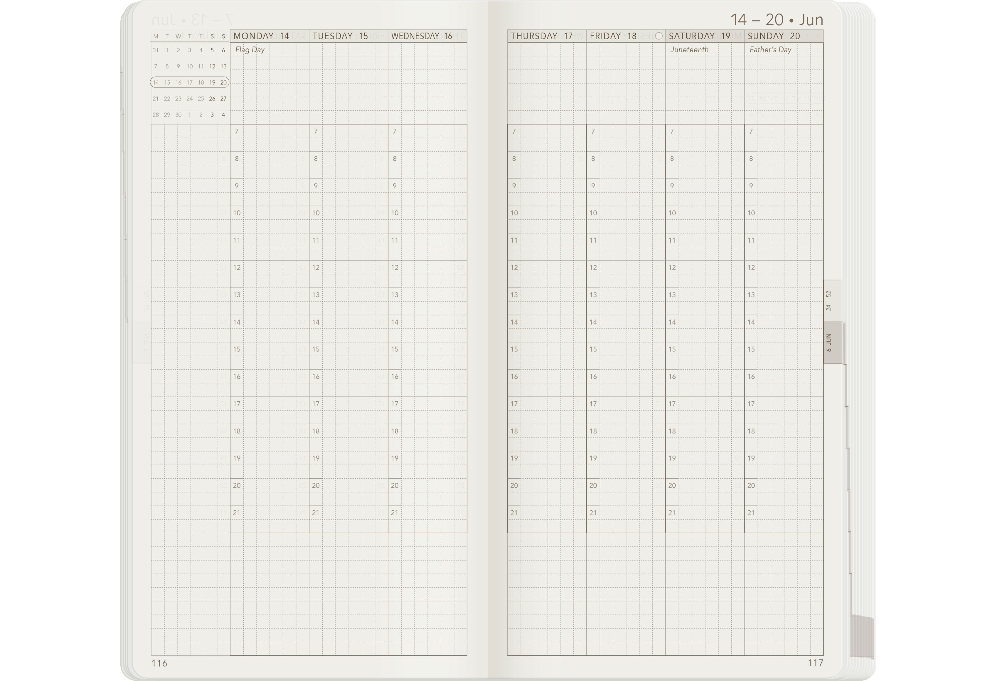 2027 W1 Weekly Planner | Core | Unstacked Weekends