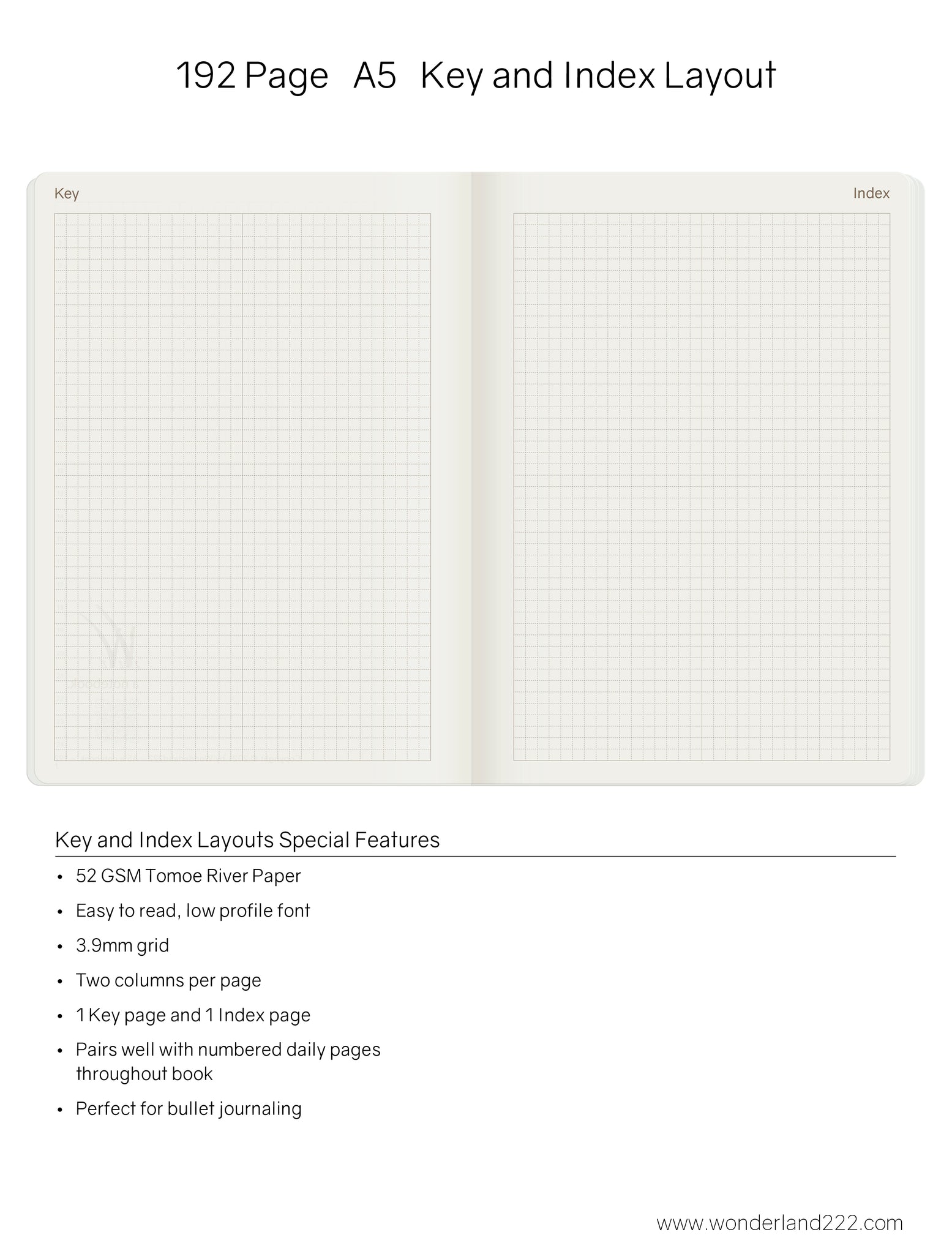 A5 Notebook (192 pages) - 52gsm Tomoe River Paper