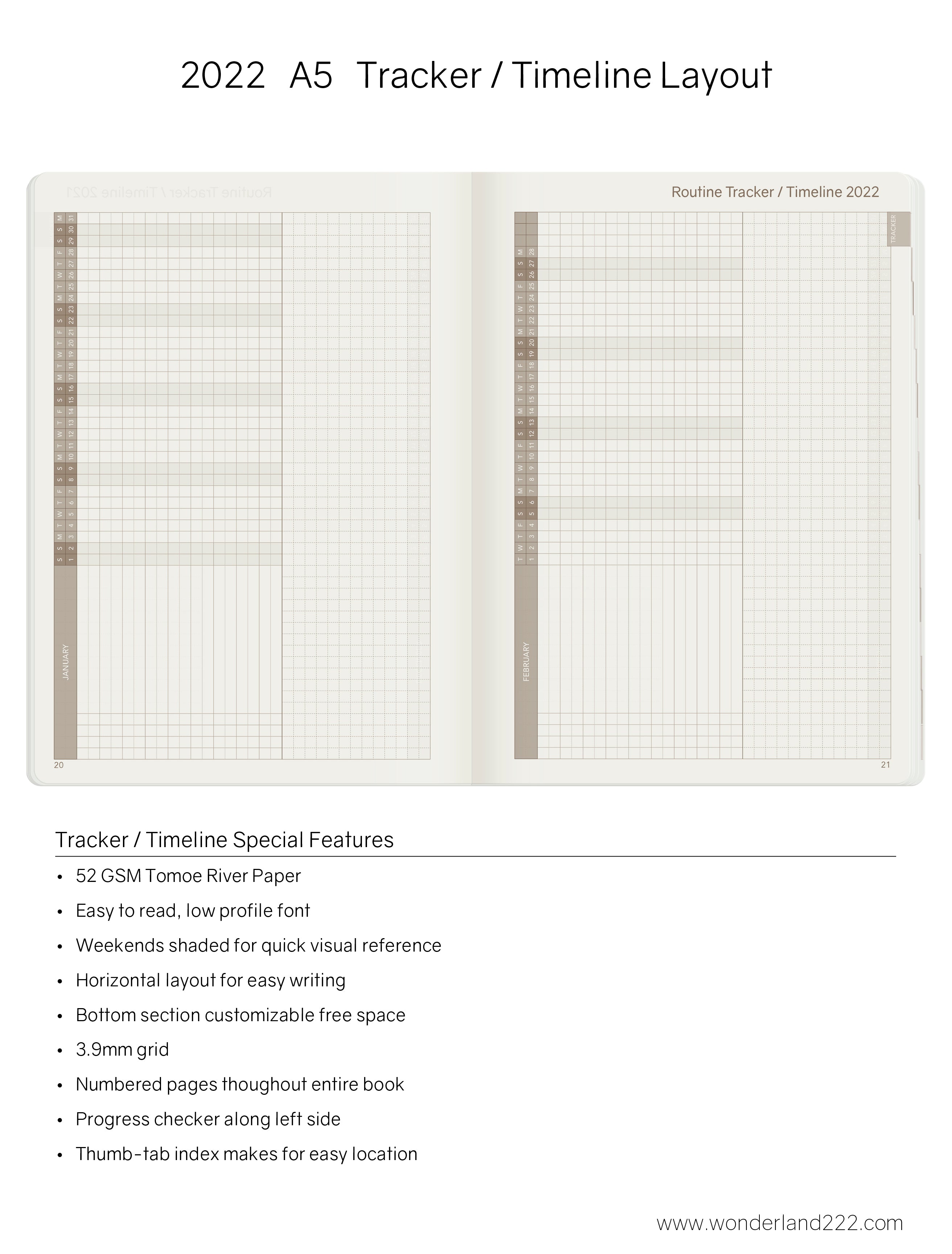 Sale | 2022 A5 Weekly Planner - 52gsm Tomoe River Paper