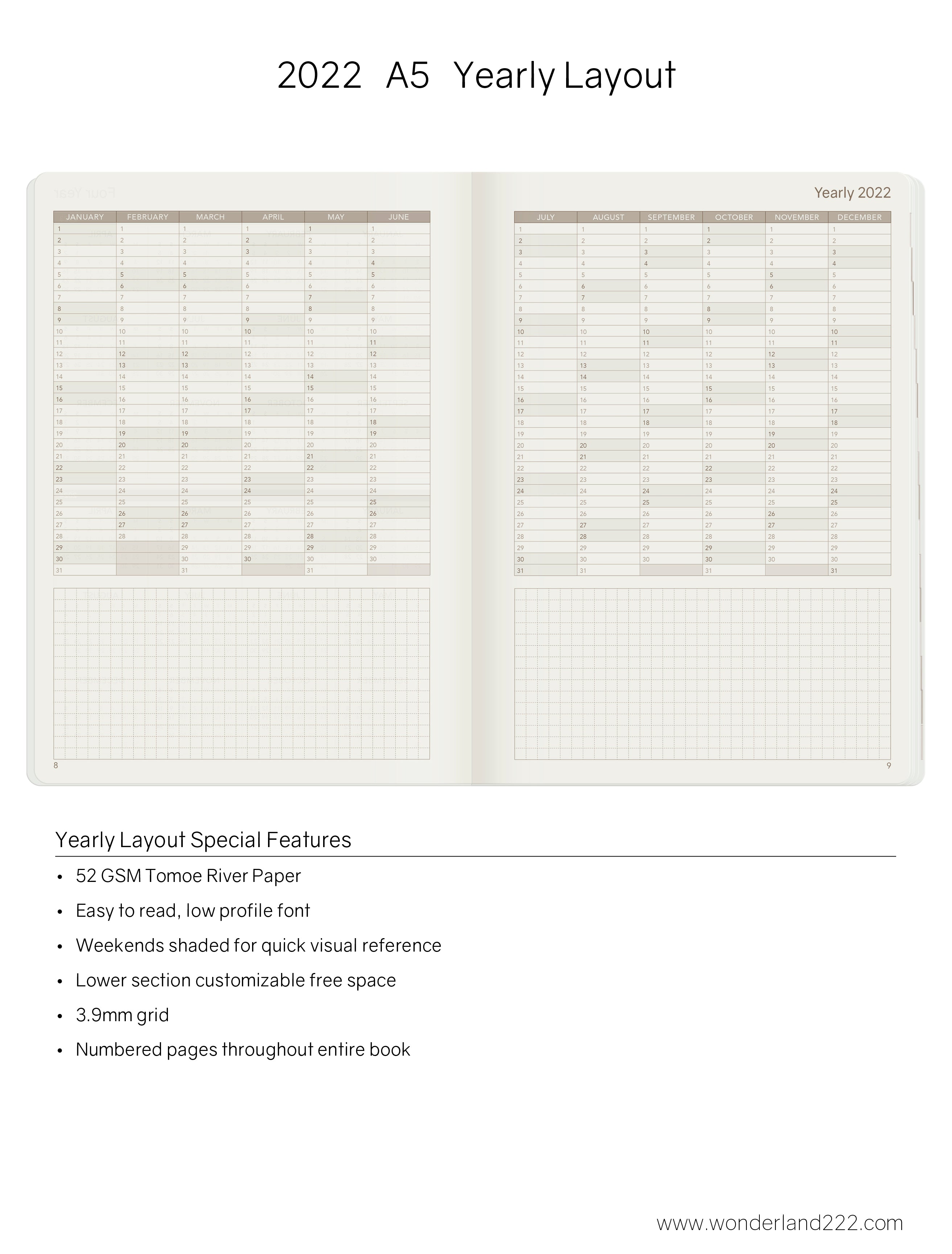 Sale | 2022 A5 Weekly Planner - 52gsm Tomoe River Paper