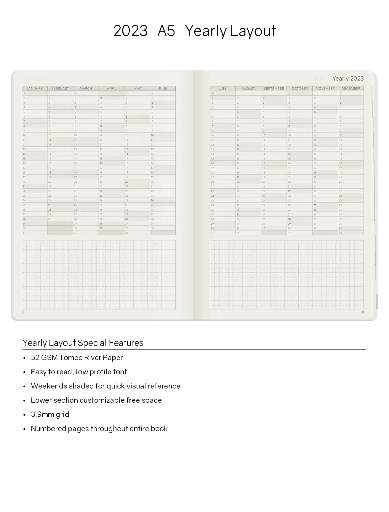 Printable 2024 and 2025 Annual Calendar, Refill to Print in French for  Planner A5 and A4 Format, Notes Page for Annual Overview 