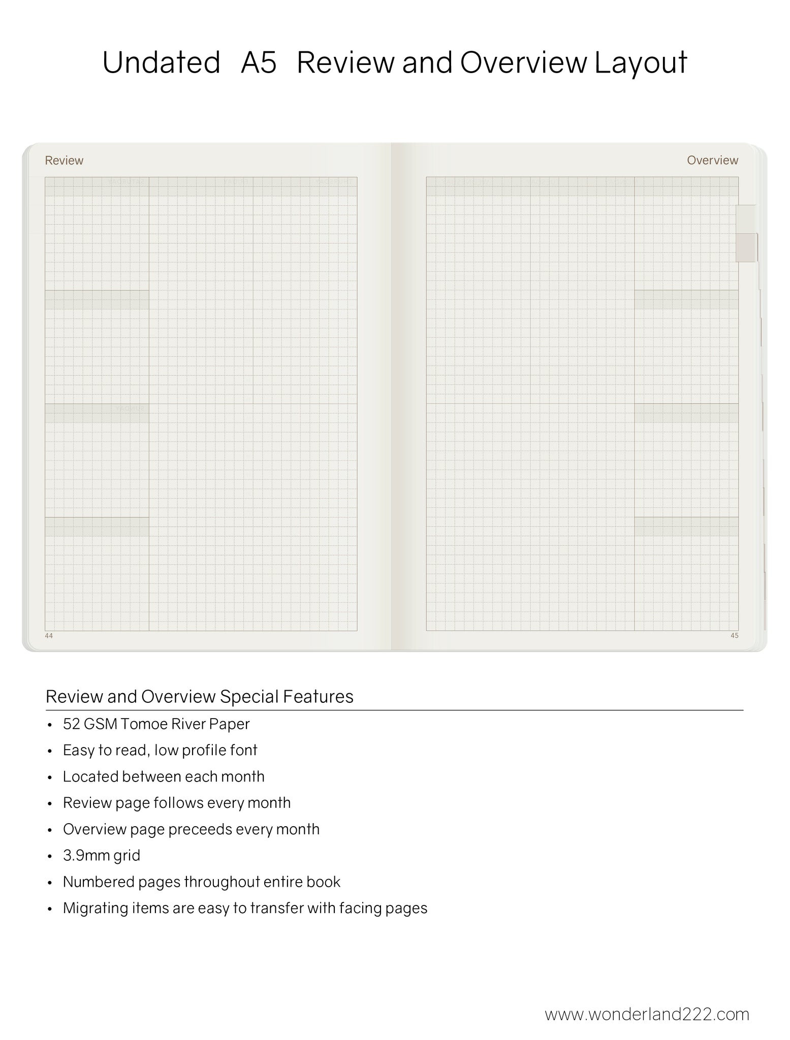 A5 Undated Weekly Planner - Tomoe River Paper - 2022 Edition