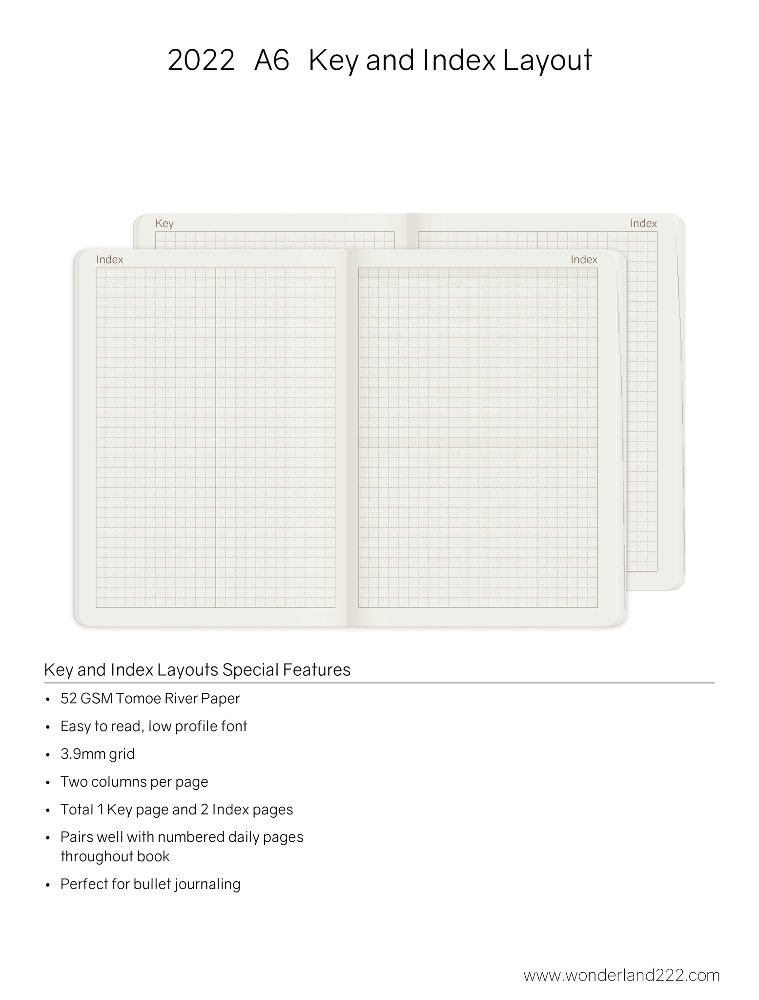 Square Drawing Diary Planner, White