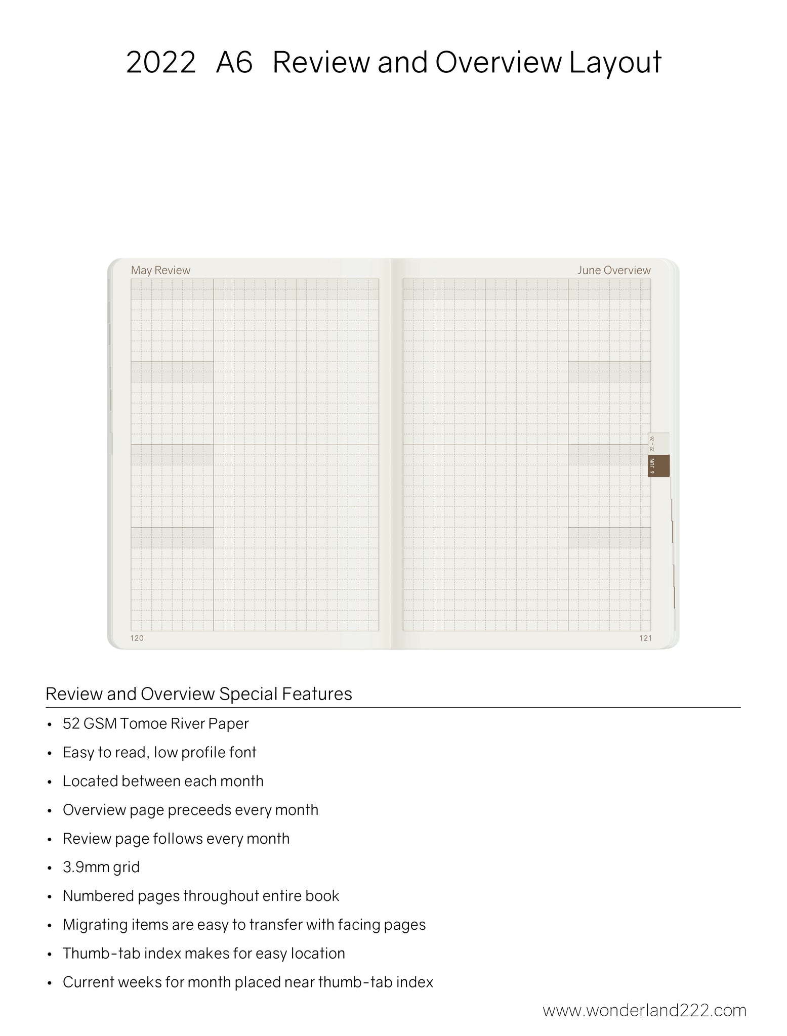 Overstock Sale! - A6 2022 Weekly Planner - 52gsm Tomoe River Paper