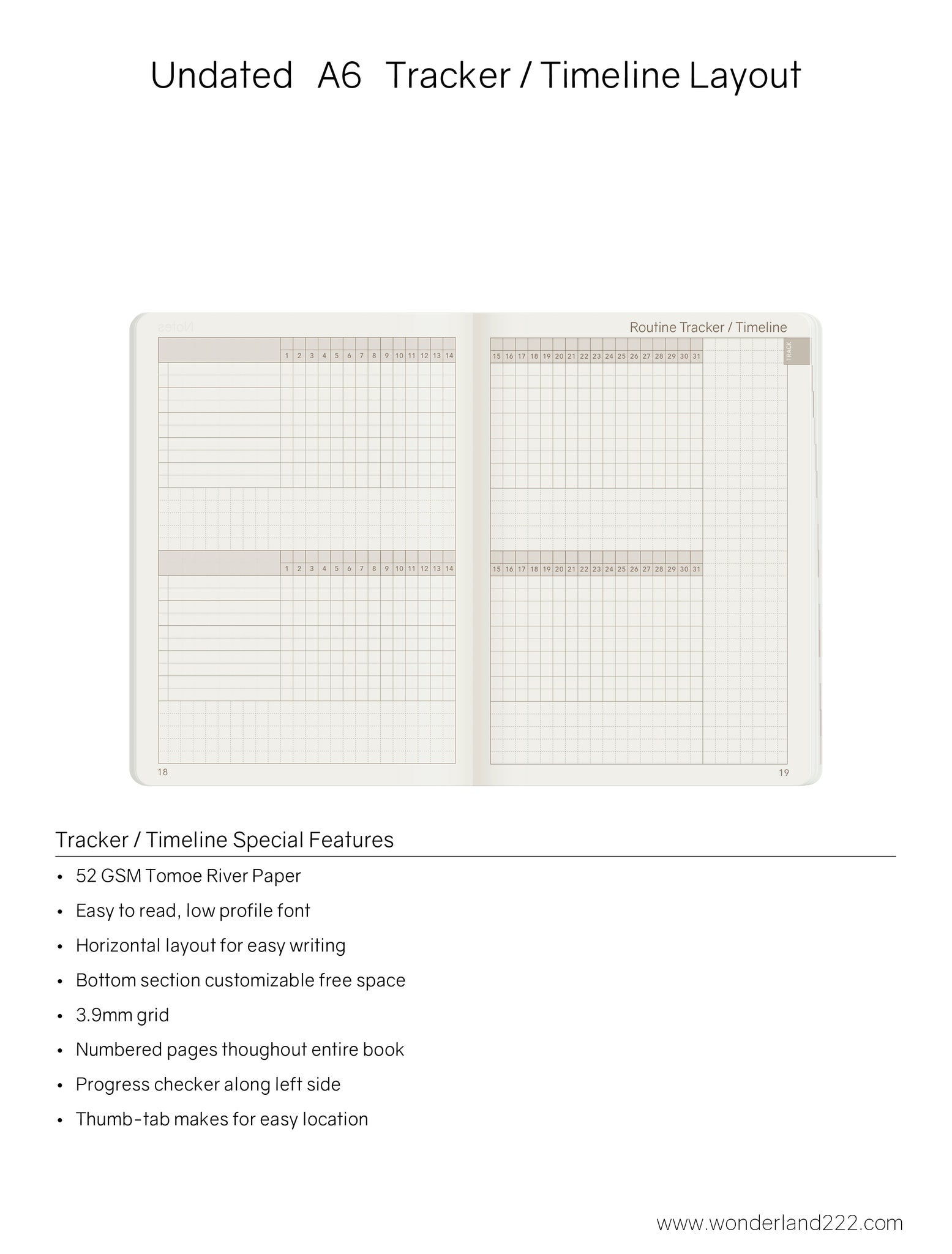 A6 Undated Weekly Planner - 52gsm Tomoe River Paper