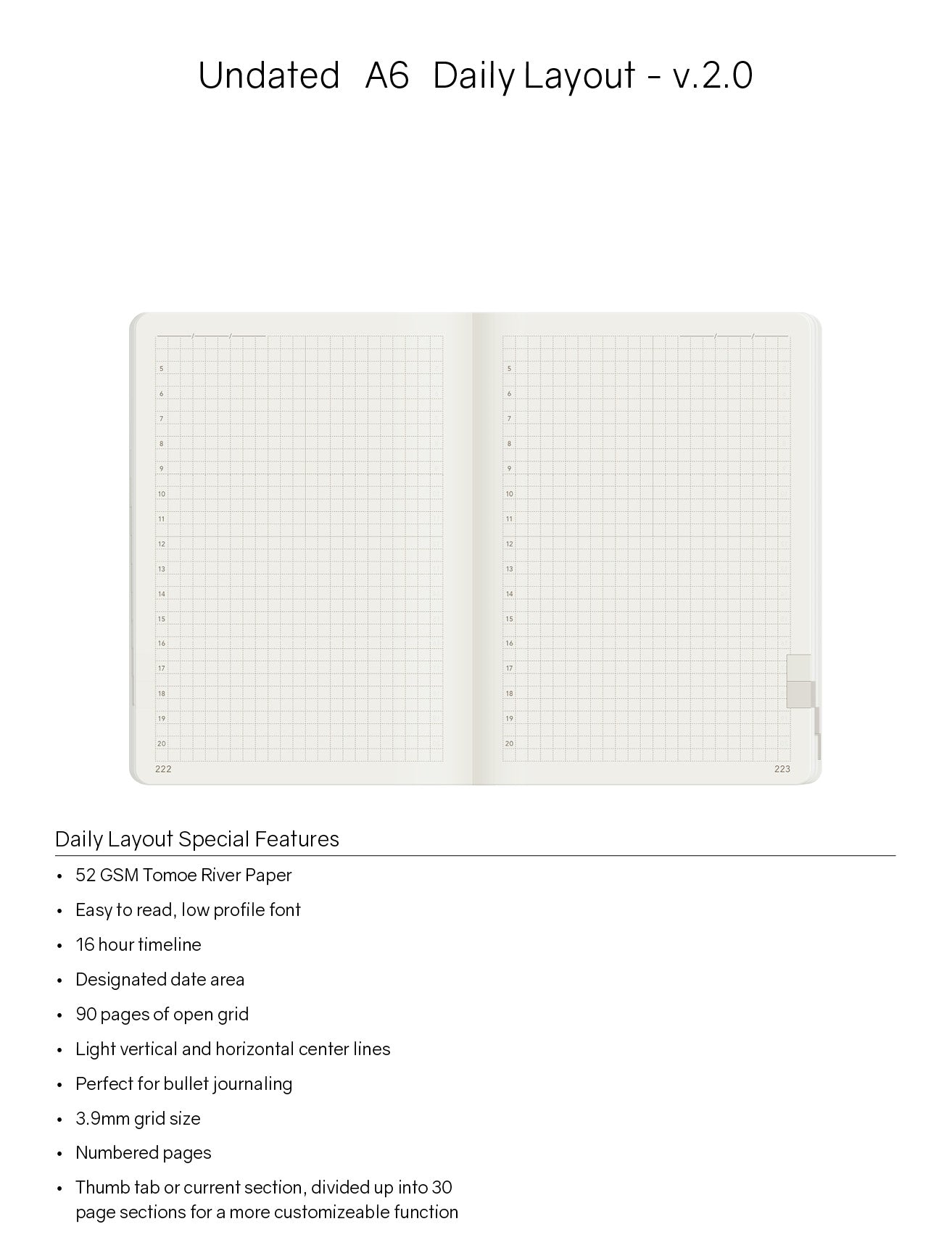 A6 Undated Weekly Planner v.2 - 52gsm Tomoe River Paper