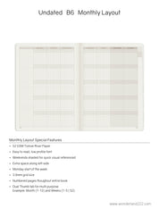 B6 Undated Weekly Planner v.1 | 2022 Edition | Core | Stacked Weekends