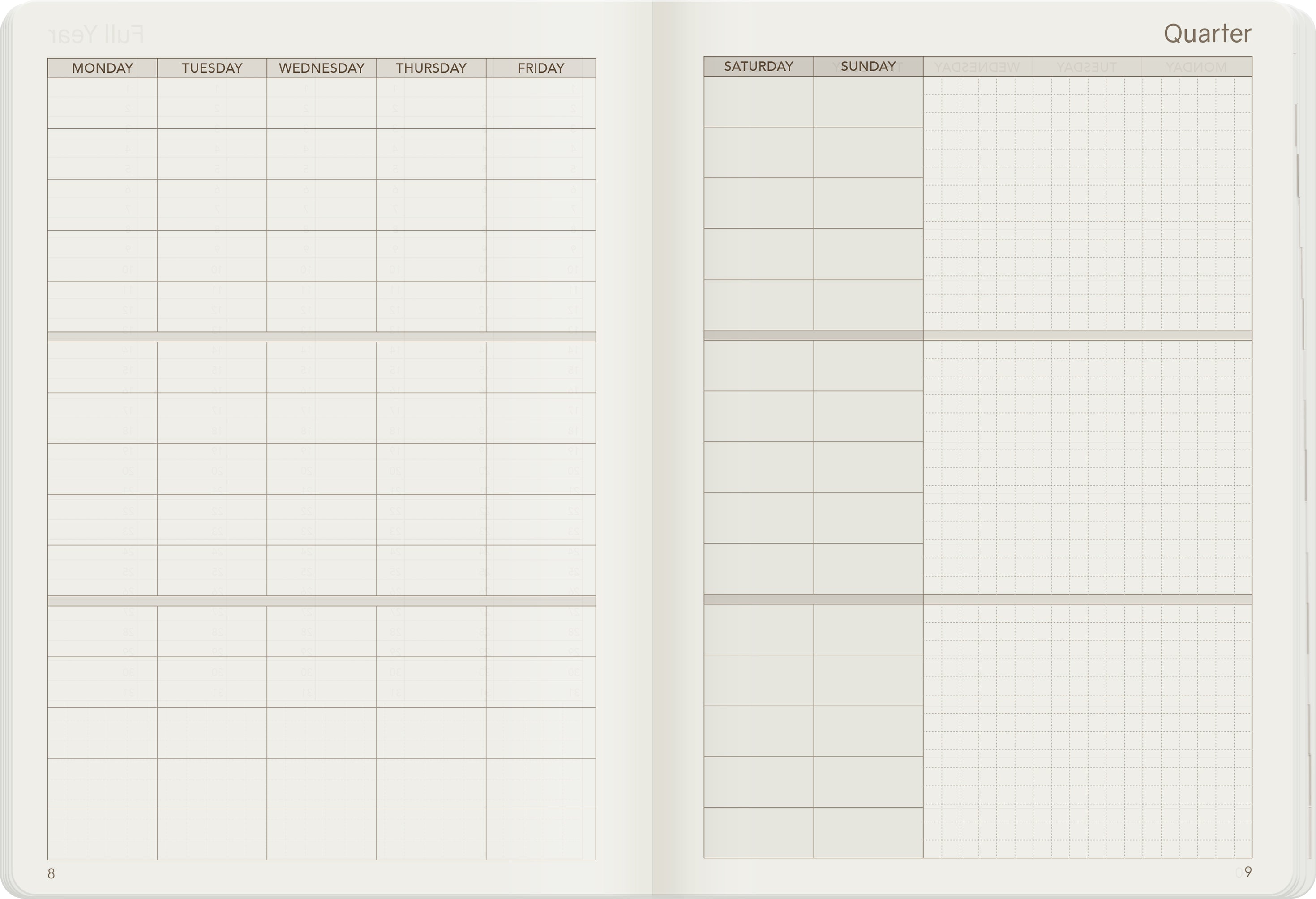 B6 Undated Weekly Planner v.1 | 2022 Edition | Core | Stacked Weekends