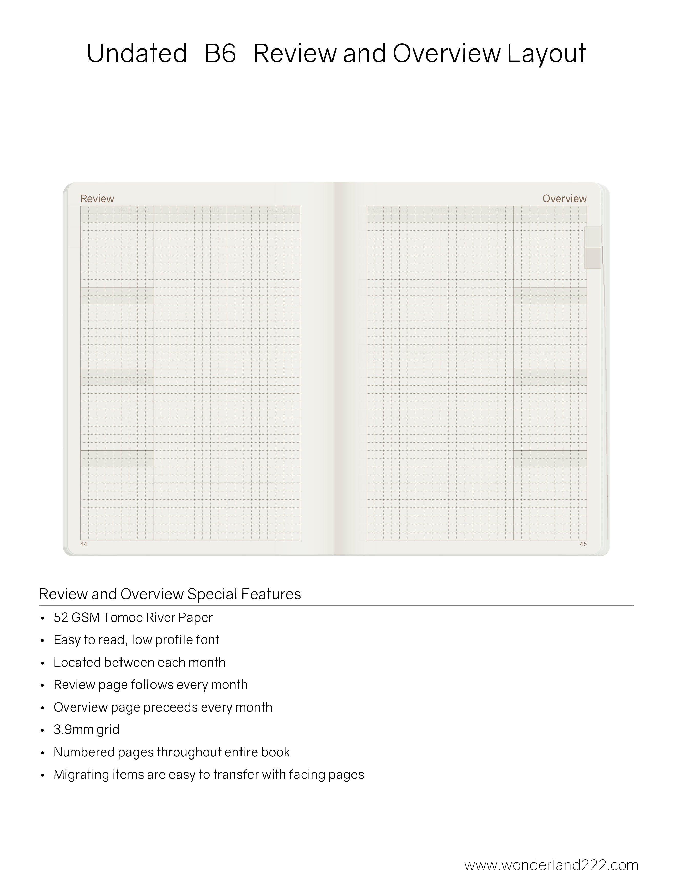 B6 Undated Weekly Planner v.1 | 2022 Edition | Core | Stacked Weekends