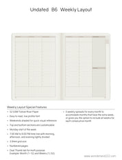 B6 Undated Weekly Planner v.1 | 2022 Edition | Core | Stacked Weekends