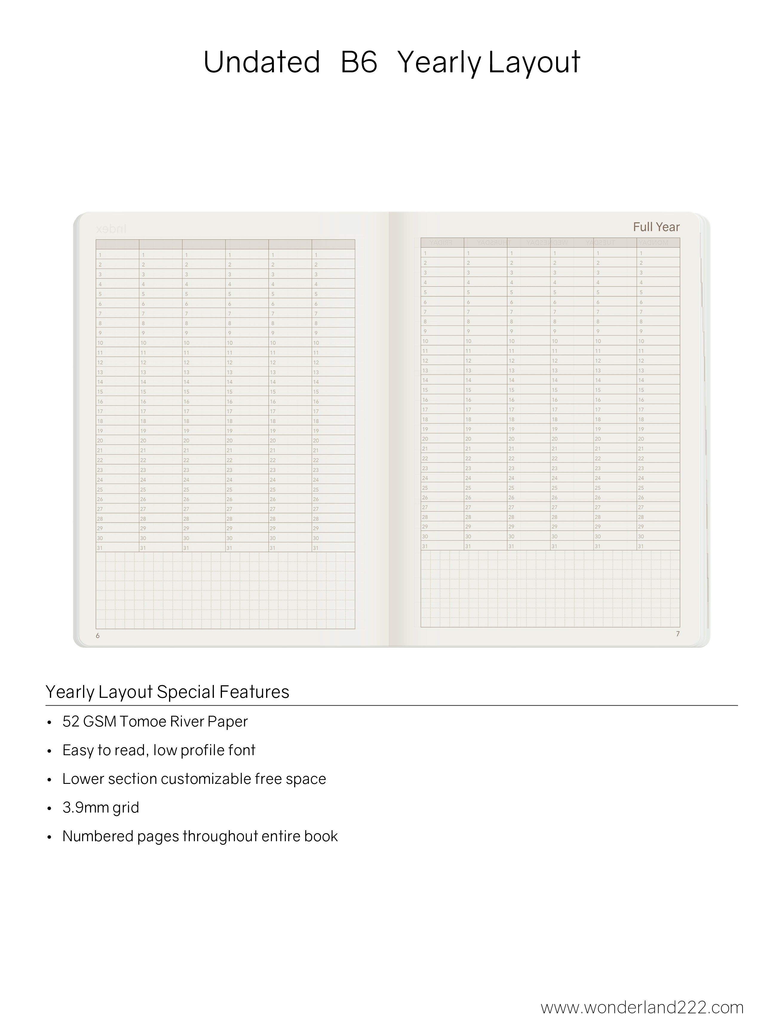 B6 Undated Weekly Planner v.1 | 2022 Edition | Core | Stacked Weekends