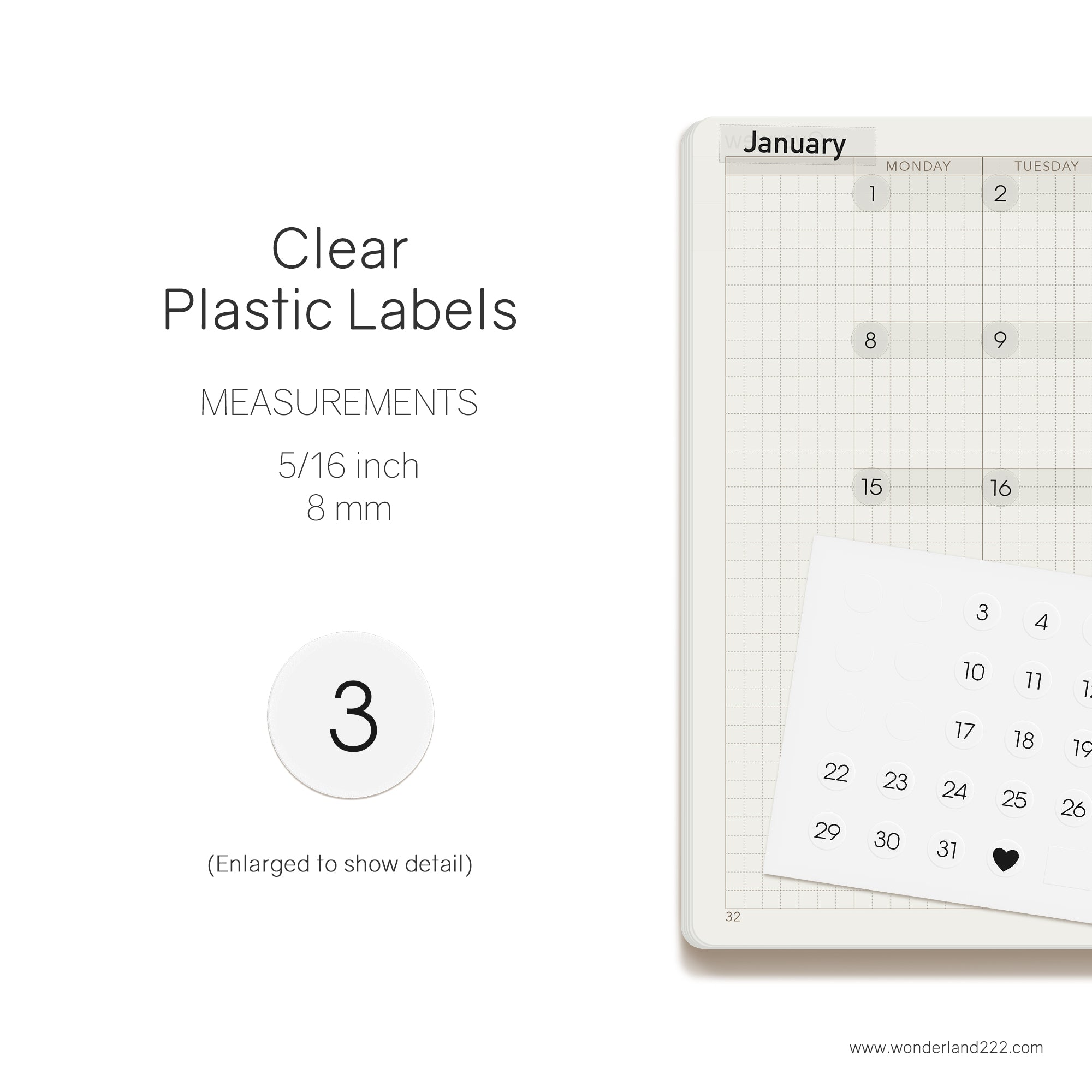 MiniJoy Calendar Clear Plastic (12 Transparent Sheets)