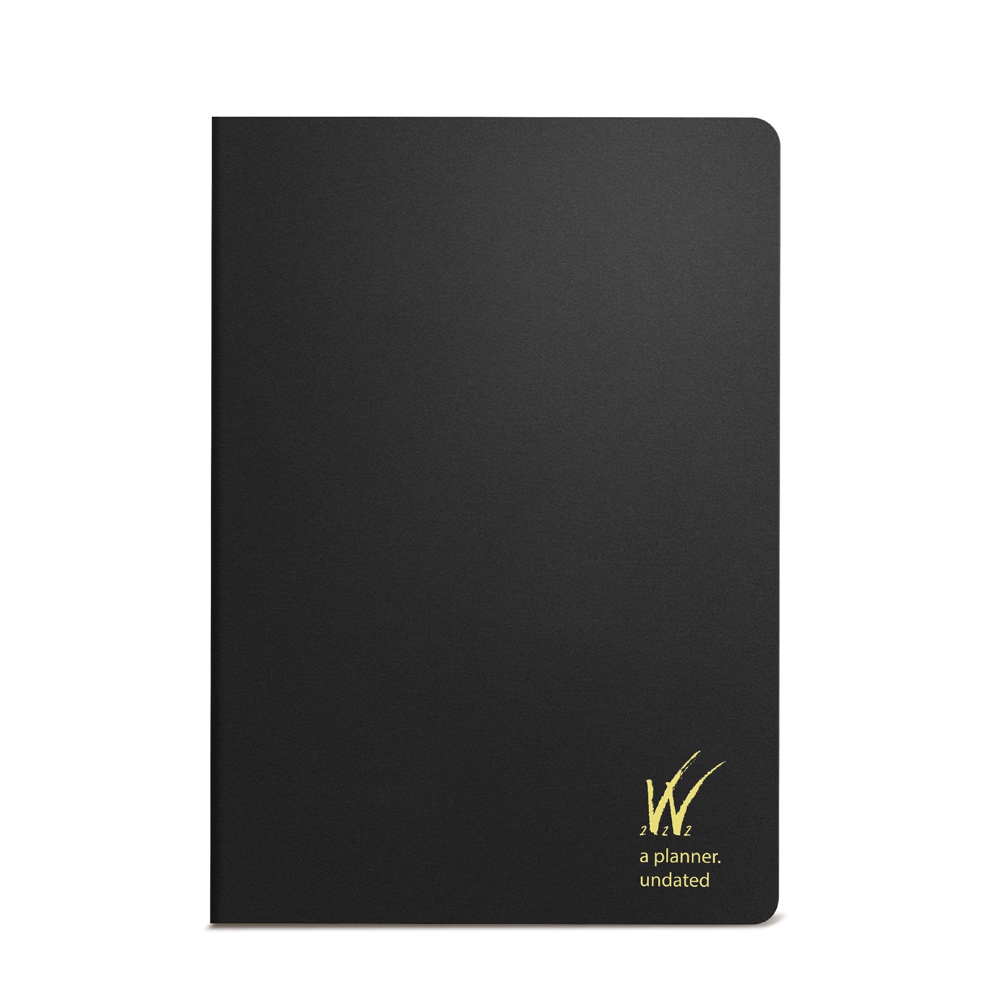 Wonderland 222 A5 undated planner in midnight sky black featuring Tomoe River Paper and a low visual clutter design great for ADHD