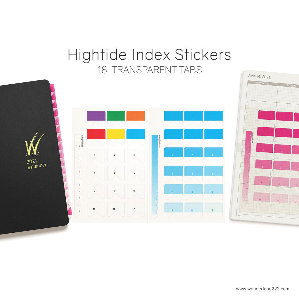 HighTide Transparent Monthly Index Tabs – Wonderland222