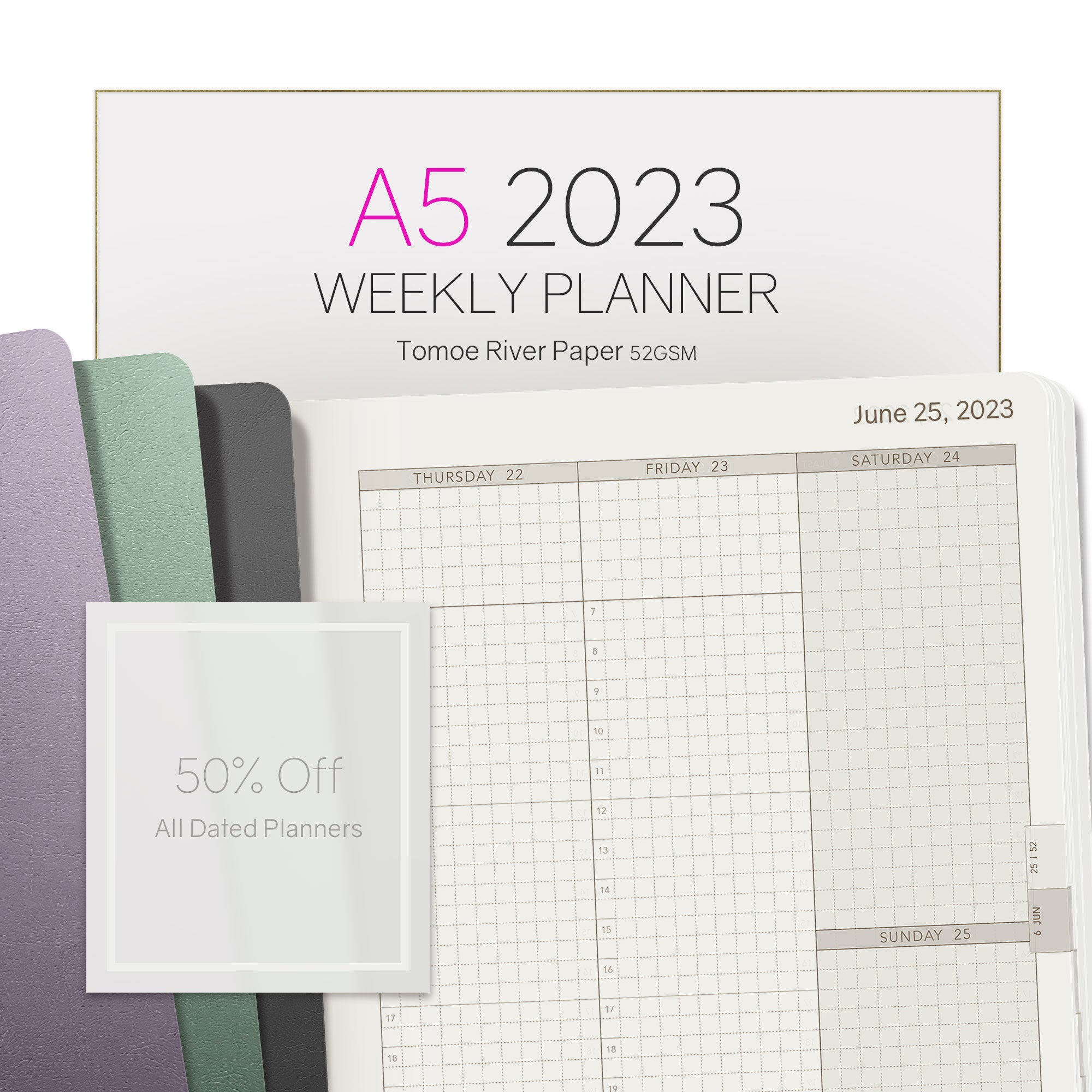 AT-A-GLANCE 2023 Weekly Planner Refill Loose-Leaf Desk Size 5 12 x 8 12 - 