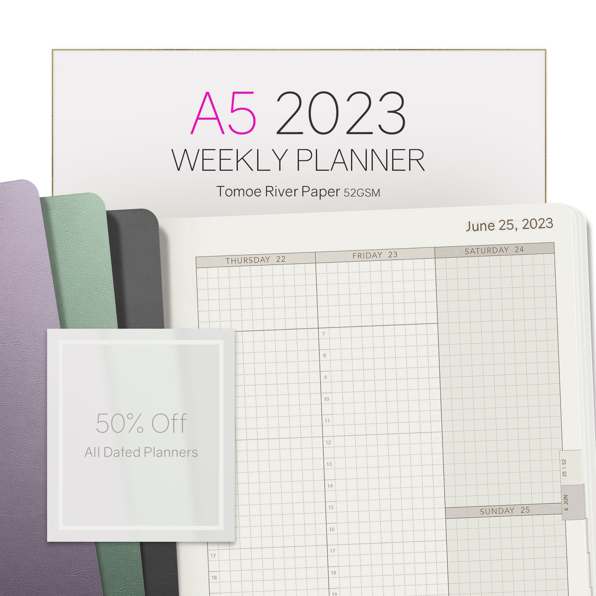 Sale | 2023 A5 Weekly Planner - 52gsm Tomoe River Paper