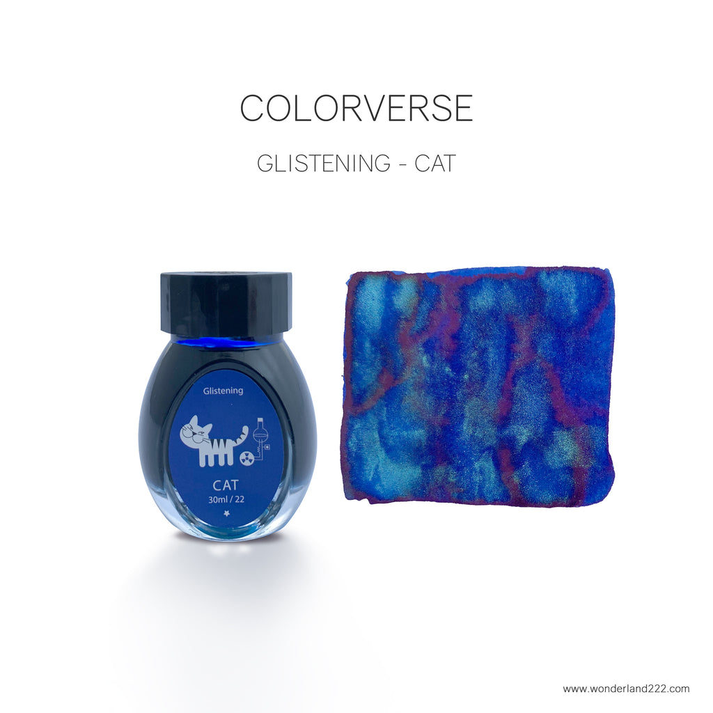 New at Wonderland 222 - Colorverse Inks - Glistening Cat, Brane, Ham, Haybusa, Gluon and Felicette.  Add sheen and shimmer to your Tomoe River Paper planners, notebooks, bullet journals and diaries.